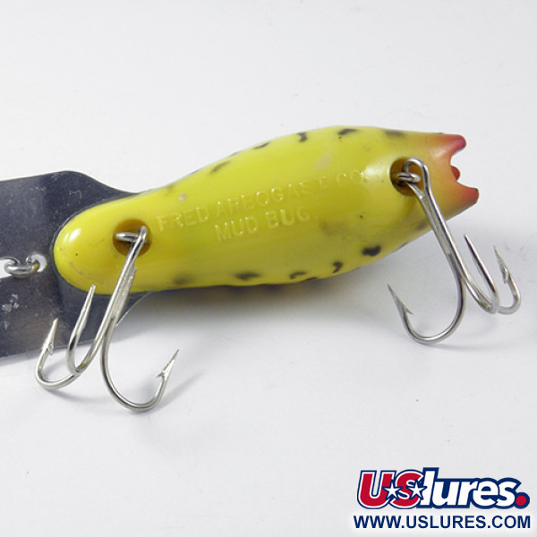 Vintage   Fred Arbogast Mud Bug , 1/2oz Yellow / Black fishing lure #2985