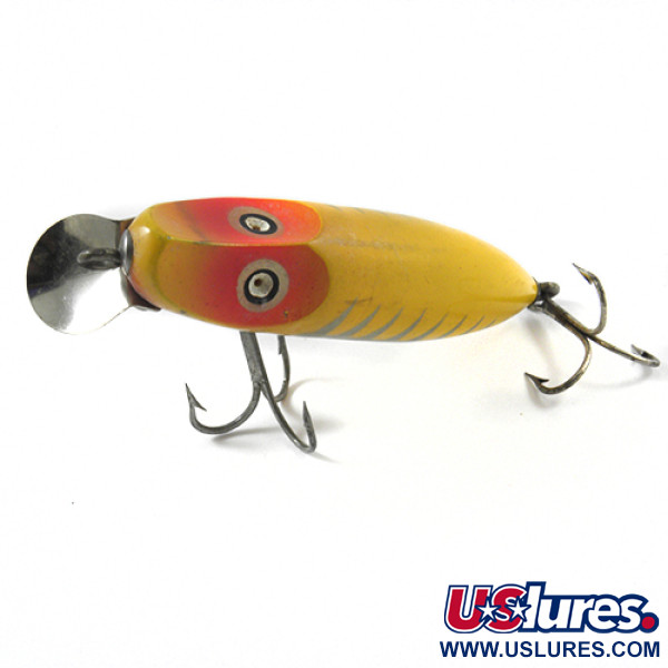 Vintage  Millsite Tackle Millsite Wig Wag Floater , 2/5oz Yellow / Red fishing lure #2987
