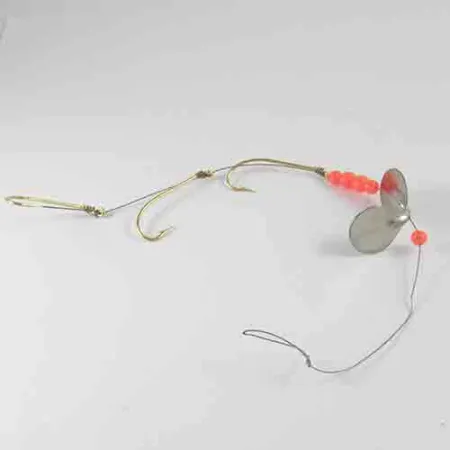 Vintage Aeroplane Spinner Aero spin 3, 1/8oz Nickel / Red / Golden fishing #2992