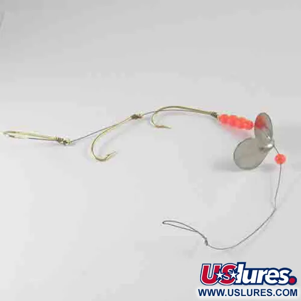 Vintage  Aeroplane Spinner Aero spin 3, 1/8oz Nickel / Red / Golden fishing #2992