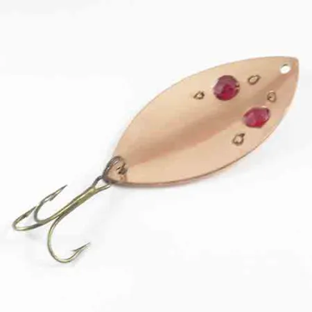 Vintage Gibbs Ruby Eye Wiggler, 1 1/4oz Copper fishing spoon #2993