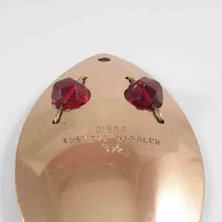 Vintage Gibbs Ruby Eye Wiggler, 1 1/4oz Copper fishing spoon #2993