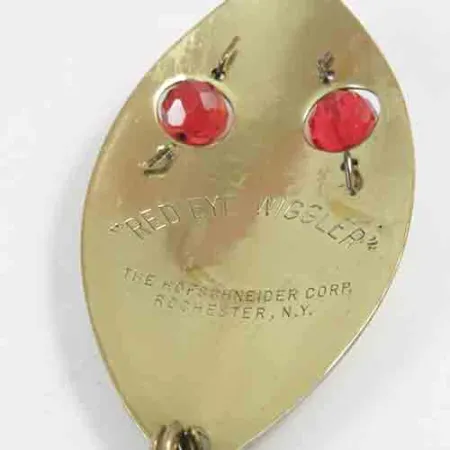 Vintage Hofschneider Red Eye Wiggler, 3/4oz Brass fishing spoon #2994