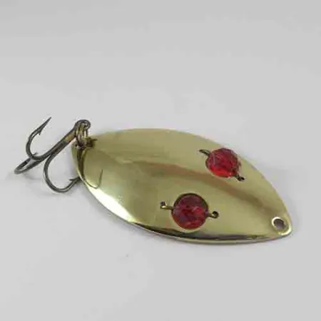 Vintage Hofschneider Red Eye Wiggler, 3/4oz Brass fishing spoon #2994