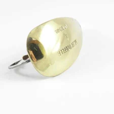 Vintage Weedless Miller Wobbler, 1/2oz Gold fishing spoon #2995