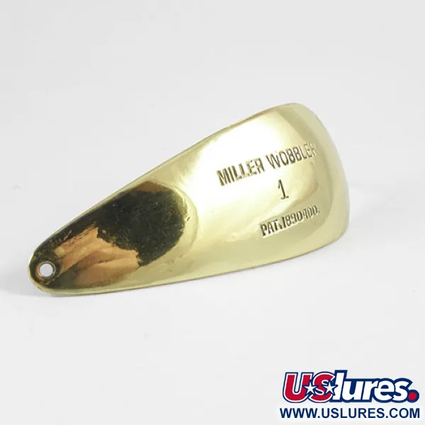 Vintage   Weedless Miller Wobbler, 1/2oz Gold fishing spoon #2995