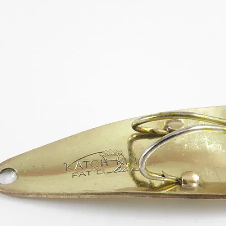 Vintage Other Weedless Katch King, 1/3oz Hammered Brass fishing spoon #2996