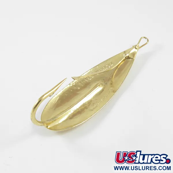 Vintage   Weedless Johnson Silver Minnow, 2/5oz Gold fishing spoon #3042