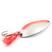 Vintage  Seneca Little Cleo (Hula Girl), 1/2oz White Pearl / Red / Nickel fishing spoon #3052