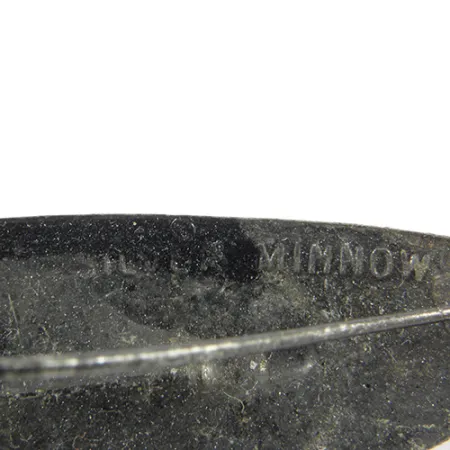 Vintage Weedless Johnson Silver Minnow, 1/2oz Black / Red fishing spoon #3054