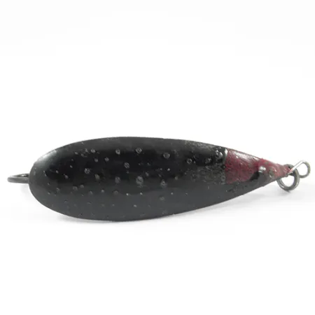Vintage Weedless Johnson Silver Minnow, 1/2oz Black / Red fishing spoon #3054