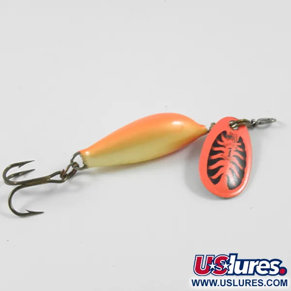 Vintage Blue Fox Vibrax Minnow Spin 1, 1/8oz Fire Tiger spinning lure #3063