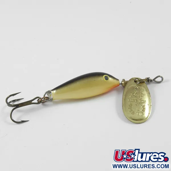 Vintage Blue Fox Vibrax Minnow Spin 1, 1/8oz Brass spinning lure #3064