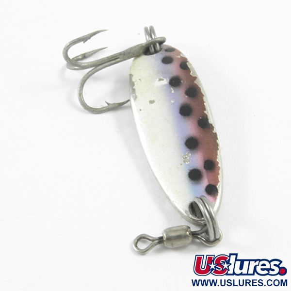 Vintage  Luhr Jensen Krocodile, 1/4oz Rainbow Trout / Nickel fishing spoon #3068