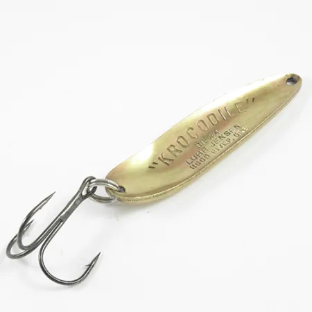 Vintage Luhr Jensen Krocodile Die #4, 3/4oz Brass fishing spoon #3072