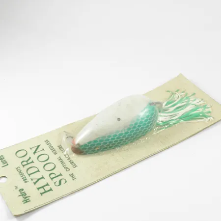 Hydro Lures Weedless Hydro Spoon, 3/5oz White / Green fishing spoon #3074