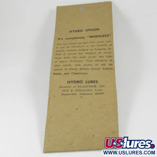  Hydro Lures Weedless Hydro Spoon, 1/2oz Green / Brown fishing spoon #3075