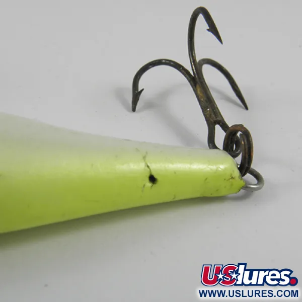 Vintage Rapala Down Deep Rattlin Fat Rap, 1/2oz Fluorescent Yellow / Silver fishing lure #3076