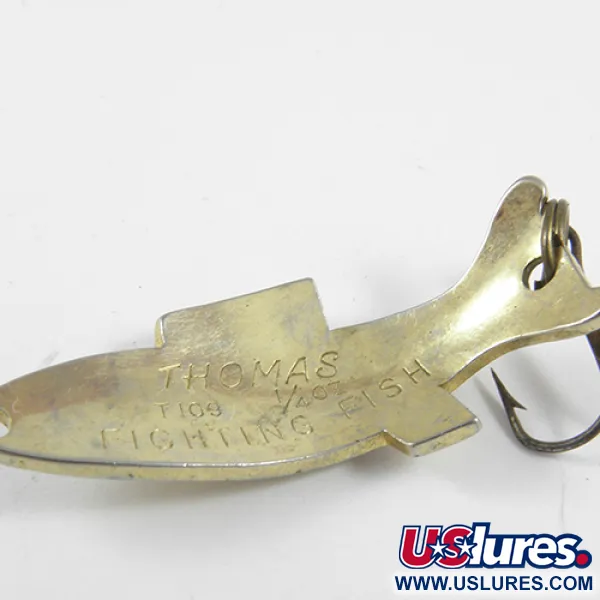 Vintage   Thomas Fighting fish, 1/4oz Gold fishing spoon #3086