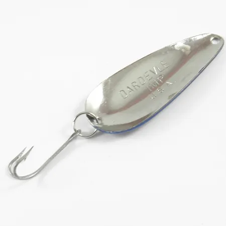Vintage Eppinger Dardevle Imp, 2/5oz Nickel / Blue fishing spoon #3093