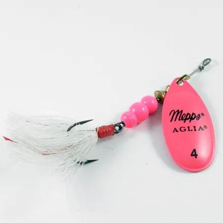 Mepps Aglia Hot Pink 4 Dressed (bucktail), 1/3oz Pink spinning lure #3099