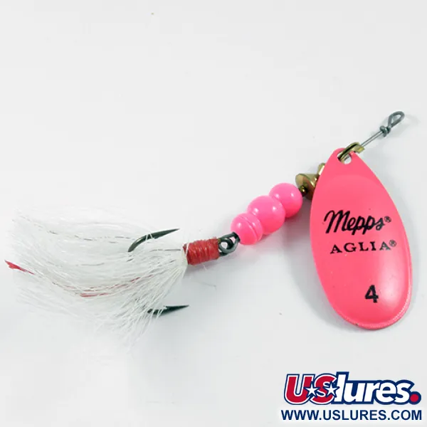   Mepps Aglia Hot Pink 4 Dressed (bucktail), 1/3oz Pink spinning lure #3099