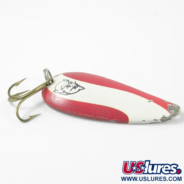 Vintage  Eppinger Dardevle Spinnie, 1/3oz Red / White / Nickel fishing spoon #3115