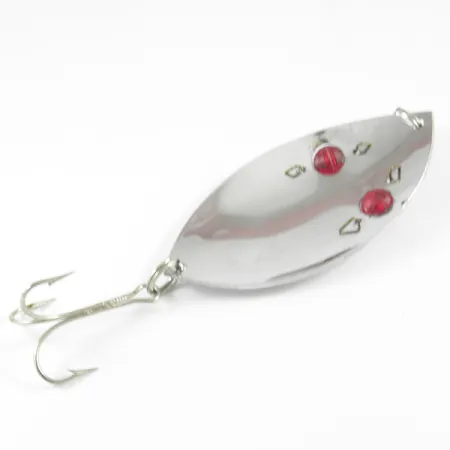 Vintage Compac Red Eye Wigglers, 1oz Nickel / Red Eyes fishing spoon #3128