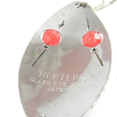 Vintage Herter's Glass Eye Spoon, 1oz Nickel / Red Eyes fishing spoon #3129