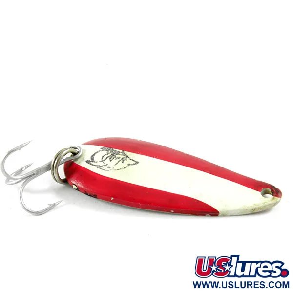 Vintage  Eppinger Dardevle Spinnie, 1/3oz Red / White / Nickel fishing spoon #3132