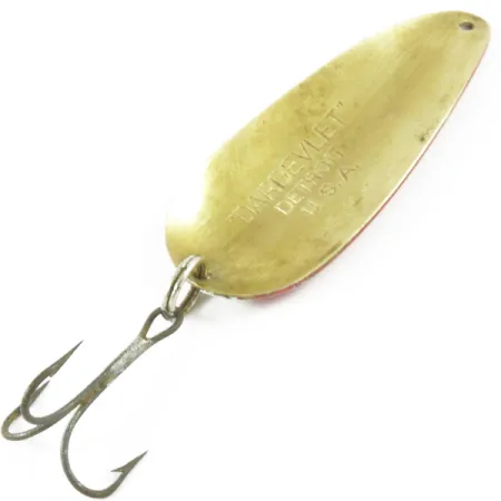 Vintage Eppinger Dardevle Dardevlet , 3/4oz Red / White / Brass fishing spoon #3133