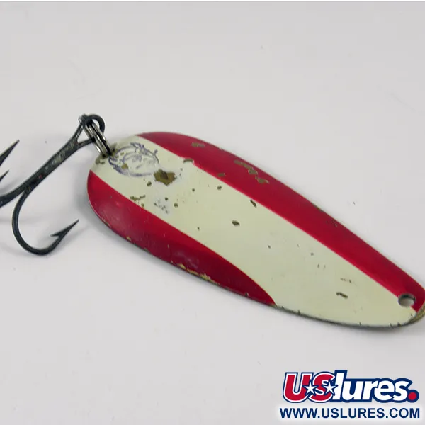 Vintage  Eppinger Dardevle Dardevlet , 3/4oz Red / White / Brass fishing spoon #3133