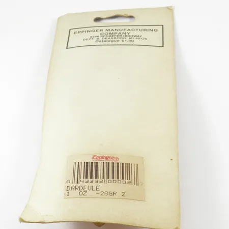 Eppinger Dardevle, 1oz Black / White / Nickel fishing spoon #3135