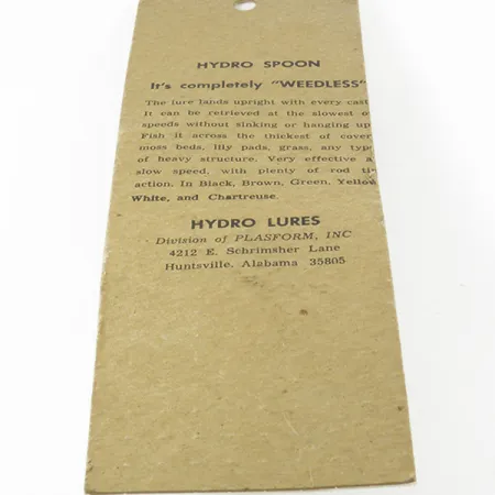 Hydro Lures ​Weedless Hydro Spoon, 3/5oz Yellow fishing spoon #14441