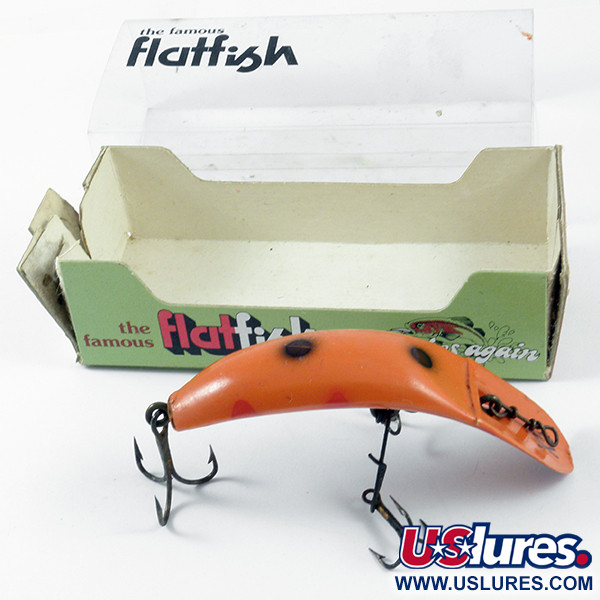 Vintage  Helin Tackle FlatFish X5, 3/16oz Red / Black fishing lure #3148