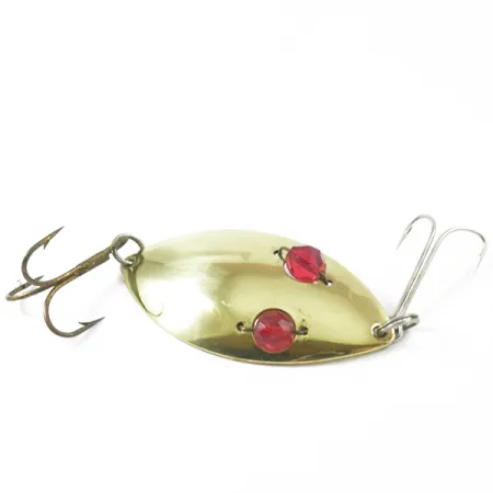 Vintage Hofschneider Red Eye Wiggler, 1oz Brass / Red Eyes fishing spoon #3158