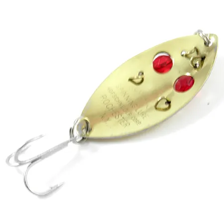 Vintage Hofschneider Red Eye junior, 2/5oz Brass / Red Eyes fishing spoon #3159