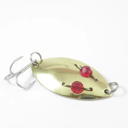 Vintage Hofschneider Red Eye junior, 2/5oz Brass / Red Eyes fishing spoon #3159