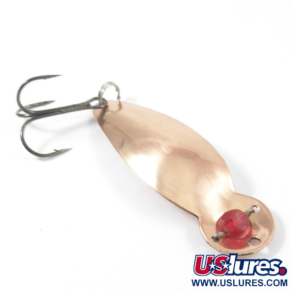Vintage   One Eye Wiggler Lucky Strike, 1/2oz Copper / Red Eye fishing spoon #3160