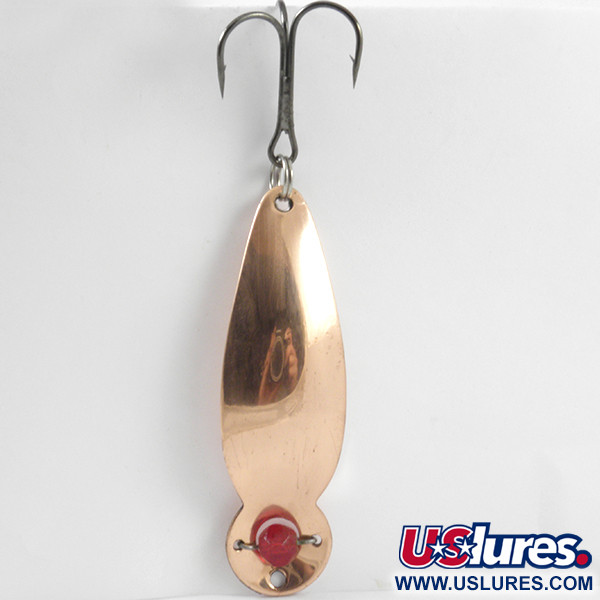 Vintage   One Eye Wiggler Lucky Strike, 1/2oz Copper / Red Eye fishing spoon #3160