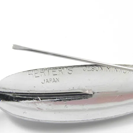 Vintage Herter's olson minnow, 1/3oz Nickel fishing spoon #3167