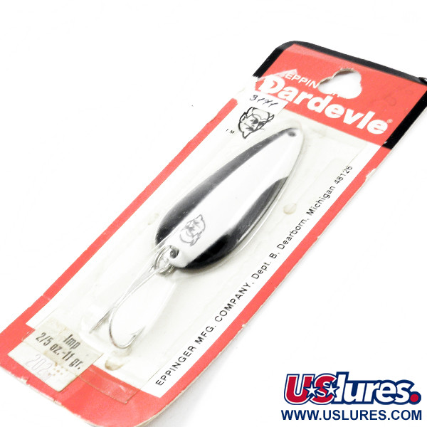  Eppinger Dardevle Imp, 2/5oz Black / White / Nickel fishing spoon #3172