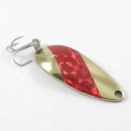 Vintage Luhr Jensen Little Jewel, 1/3oz Gold / Red fishing spoon #3174