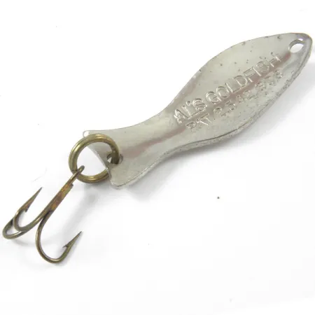 Vintage Al's gold fish, 3/16oz Nickel fishing spoon #3189