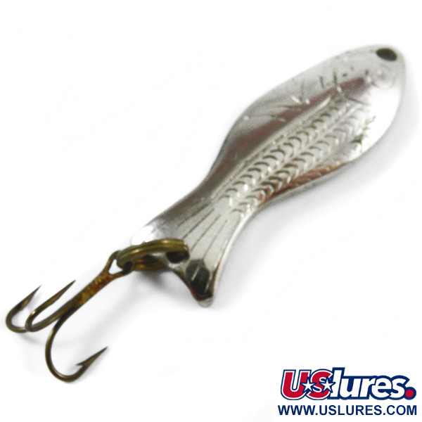 Vintage   Al's gold fish, 3/16oz Nickel fishing spoon #3189