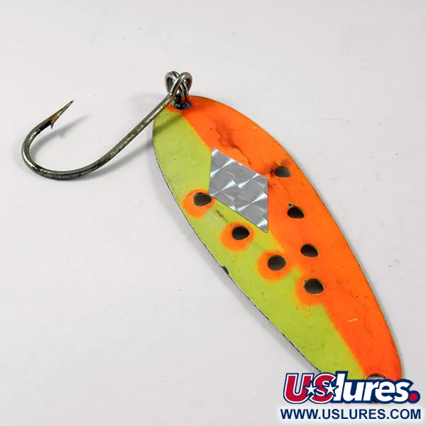 Vintage   Heddon Sculpin UV, 1/4oz  UV Glow in UV light, Fluorescent fishing spoon #3195