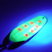 Vintage  Rustowicz Charger №3 UV, 2/5oz Nickel / Yellow / Red UV Glow in UV light, Fluorescent fishing spoon #3197