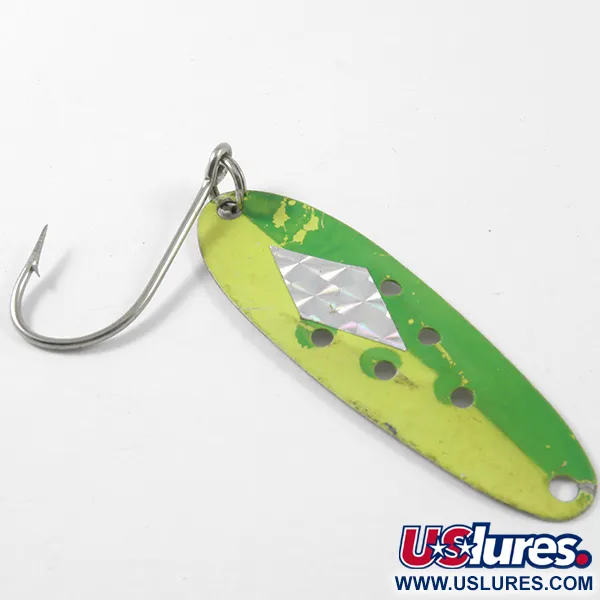 Vintage Heddon Sculpin UV, 3/16oz UV Glow in UV light, Fluorescent fishing spoon #3199