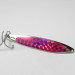 Vintage   Bay de Noc Swedish pimple, 1oz Nickel / Rainbow Purple fishing spoon #3202