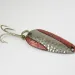 Vintage   Nebco Tor-P-Do, 1/4oz Hammered Silver / Red Glitter fishing spoon #3208